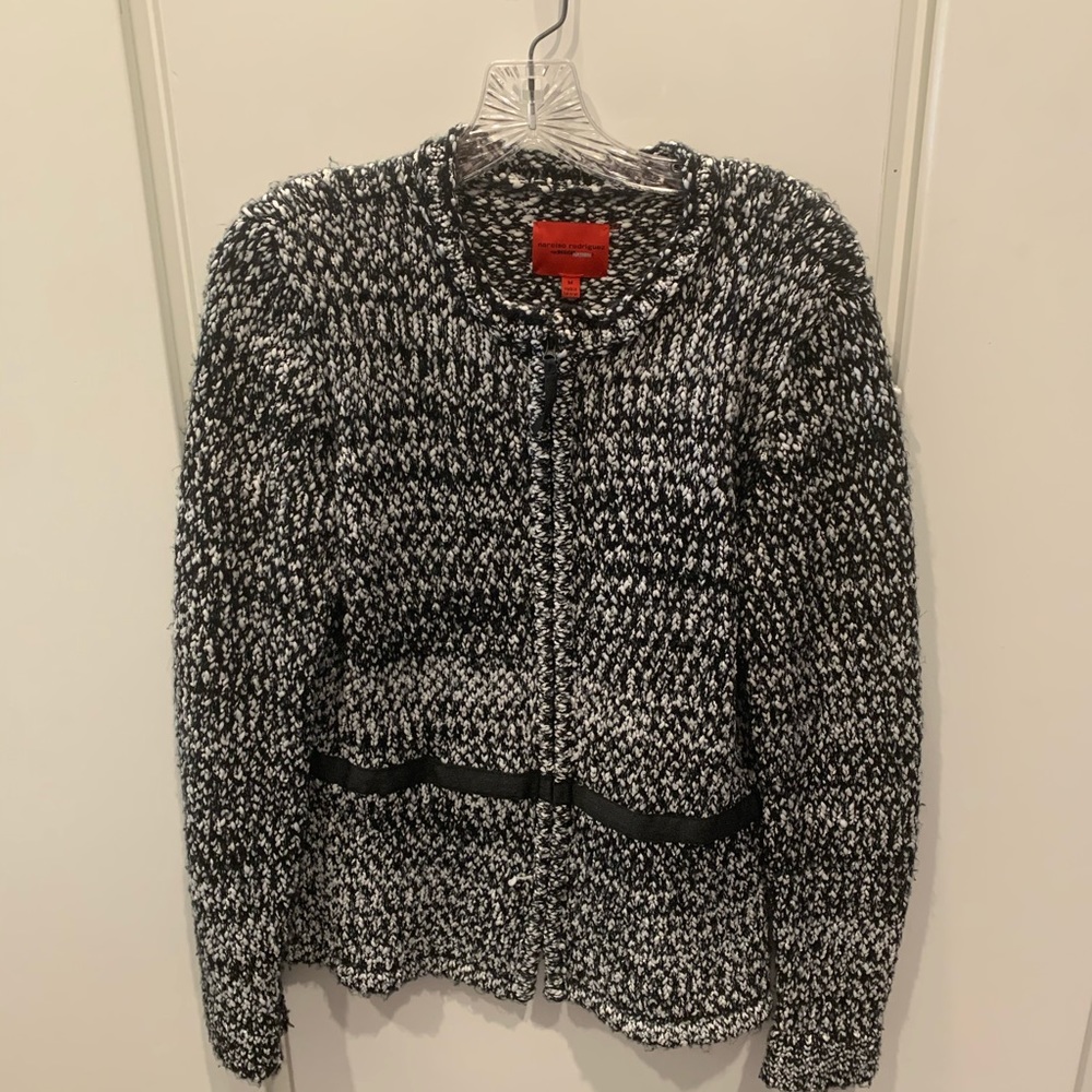 Black and white sweater jacket